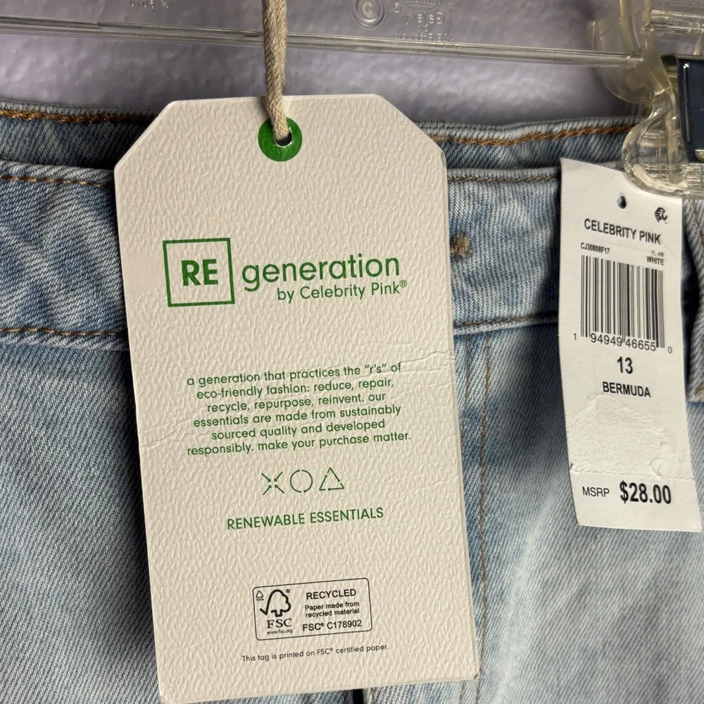 Celebrity Pink - Cuffed Light Wash Distressed Jean Shorts